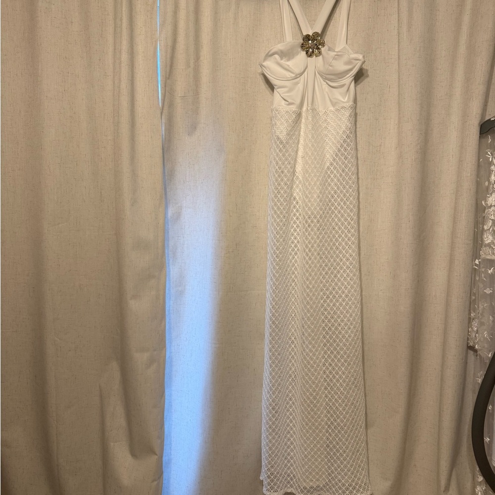 Showpo White Maxi Dress with Embellished Detail